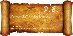 Pakurár Barbara névjegykártya