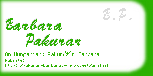 barbara pakurar business card